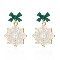 Zinc Alloy Drop Earring gold color plated Christmas jewelry & for woman & enamel Sold By Pair