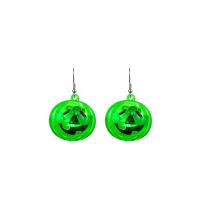 Resin Drop Earring, Pumpkin, with LED light & Halloween Jewelry Gift & for woman, more colors for choice, 50mm, Sold By Pair