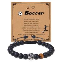 Gemstone Bracelets, Abrazine Stone, with Tiger Eye, handmade, fashion jewelry & Unisex & different styles for choice, black, Length:Approx 6.6-8.5 Inch, Sold By PC