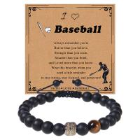 Gemstone Bracelets, Abrazine Stone, with Tiger Eye, handmade, fashion jewelry & Unisex & different styles for choice, black, Length:Approx 6.6-8.5 Inch, Sold By PC