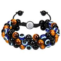 Gemstone Bracelets, Natural Stone, handmade, three layers & Adjustable & fashion jewelry & different materials for choice & Unisex, Length:Approx 6.9-11.8 Inch, Sold By PC