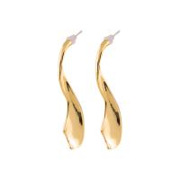 Brass Stud Earring, Copper Alloy, 18K gold plated, fashion jewelry & for woman, golden, 51x16mm, Sold By Pair