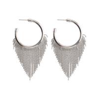 Fashion Fringe Earrings Brass platinum plated fashion jewelry & for woman nickel lead & cadmium free Sold By Pair