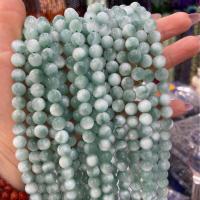 Perles de bijoux oeil de chat, Rond, DIY, vert malachite, 8mm, Vendu par Environ 38 cm brin