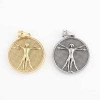Stainless Steel Pendants, 316L Stainless Steel, Flat Round, Vacuum Ion Plating, fashion jewelry & DIY, more colors for choice, nickel, lead & cadmium free, 28.90x25.60x3.70mm, Sold By PC