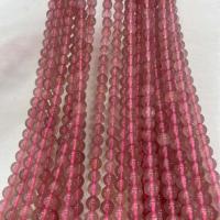 Perline di quarzo naturale, Strawberry Quartz, Cerchio, DIY, rosa, 8mm, Venduto per Appross. 38 cm filo