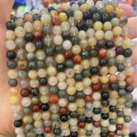 Prirodni kvarc nakit Beads, Rutil kvarc, Krug, možete DIY & različite veličine za izbor, miješana boja, Prodano Per Približno 38 cm Strand