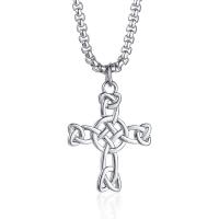 Stainless Steel Jewelry Necklace 304 Stainless Steel Cross polished fashion jewelry & for man original color Length Approx 23.6 Inch Sold By PC