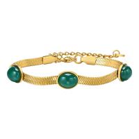 Bijoux bracelet en acier inoxydable, Acier inoxydable 304, avec 1.97inch chaînes de rallonge, bijoux de mode & pavé de micro zircon & pour femme, doré, Longueur:Environ 6.3 pouce, Vendu par PC