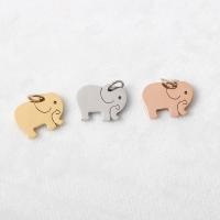 Stainless Steel Animal Pendants, 304 Stainless Steel, Elephant, polished, fashion jewelry & DIY, more colors for choice, 10x14mm, Hole:Approx 0.8*0.5mm, Sold By PC
