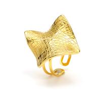 Titanium Steel Finger Ring, 18K gold plated, fashion jewelry & for woman, golden, ring width 30mm, Sold By PC