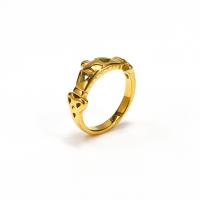 Anello in acciaio Titantium, Titantium acciaio, gioielli di moda & formato differente per scelta & per la donna, dorato, ring width 8mm, Venduto da PC