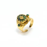 Bague acier titane, avec Turquoise africain, bijoux de mode & pour femme, doré, ring width 19mm, Vendu par PC