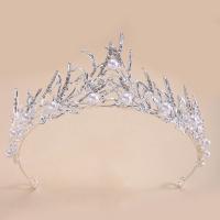 Bridal Tiaras Zinc Alloy with Plastic Pearl plated fashion jewelry & for woman & with rhinestone nickel lead & cadmium free Inner Approx 150mm Sold By PC