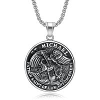 Stainless Steel Jewelry Necklace, 304 Stainless Steel, Flat Round, fashion jewelry & Unisex & different styles for choice, original color, Sold By PC