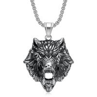 Nerezová ocel šperky náhrdelník, 304 Stainless Steel, Vlk, módní šperky & různé styly pro výběr & pro muže, více barev na výběr, Prodáno By PC