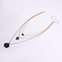 Zinklegierung Schmuck Halskette, mit Verlängerungskettchen von 10cm, plattiert, drei Schichten & Modeschmuck & für Frau, Goldfarbe, frei von Nickel, Blei & Kadmium, Länge:ca. 37 cm, verkauft von PC