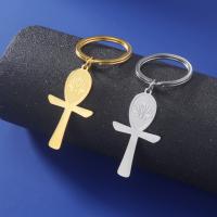 Edelstahl-Schlüssel-Verschluss, 304 Edelstahl, Kreuz, plattiert, unisex, keine, frei von Nickel, Blei & Kadmium, verkauft von PC