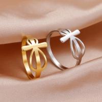 Stainless Steel Finger Ring 304 Stainless Steel Bowknot plated fashion jewelry & for woman & hollow nickel lead & cadmium free .4mm Sold By PC