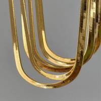 Edelstahl Schmuck Halskette, 304 Edelstahl, goldfarben plattiert, Modeschmuck & unterschiedliche Länge der Wahl & für Frau, frei von Nickel, Blei & Kadmium, verkauft von PC
