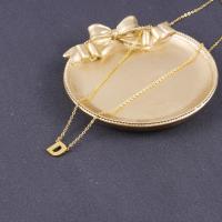 Stainless Steel Jewelry Necklace 304 Stainless Steel with 5cm extender chain Letter D plated fashion jewelry & for woman golden nickel lead & cadmium free Length Approx 43 cm Sold By PC