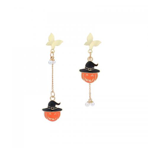 Tibetan Style Drop Earring, plated, Halloween Jewelry Gift & different styles for choice & for woman & enamel & with rhinestone, 40mm, Sold By Pair