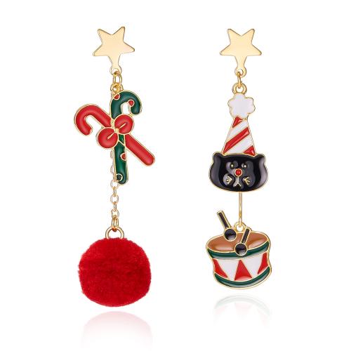 Tibetan Style Drop Earring, plated, Christmas jewelry & different styles for choice & for woman & enamel & with rhinestone, Sold By Pair
