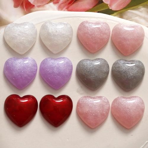 Mobile Phone DIY Decoration, Resin, Heart, polished, more colors for choice, 21x21mm, 100PCs/Bag, Sold By Bag