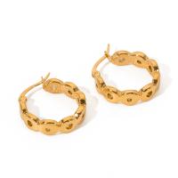 Acier inoxydable Levier Retour Earring, Acier inoxydable 304, bijoux de mode & pour femme, doré, 21x22mm, Vendu par paire