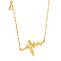 Titanium Steel Necklace, with 1.97inch extender chain, Vacuum Ion Plating, fashion jewelry & for woman, golden, 37mm, Length:Approx 18.9 Inch, Sold By PC