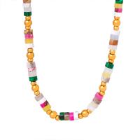 Titanstahl Halskette, mit Naturstein, mit Verlängerungskettchen von 1.97inch, Modeschmuck & für Frau, goldfarben, Länge ca. 15.75 ZollInch, verkauft von PC