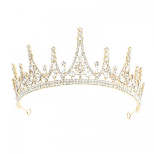 Bridal Tiaras Zinc Alloy plated fashion jewelry & for woman & with rhinestone nickel lead & cadmium free 400mm Inner Approx 160mm Sold By PC