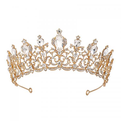 Bridal Tiaras Zinc Alloy plated fashion jewelry & for woman & with rhinestone nickel lead & cadmium free 380mm Inner Approx 180mm Sold By PC