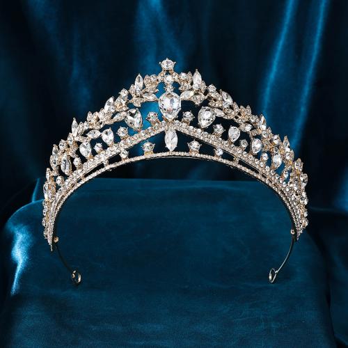 Bridal Tiaras, Tibetan Style, gold color plated, fashion jewelry & for woman & with rhinestone, golden, nickel, lead & cadmium free, Sold By PC