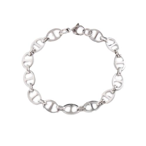 Stainless Steel Jewelry Bracelet 304 Stainless Steel polished fashion jewelry & Unisex original color 8mm Sold By PC