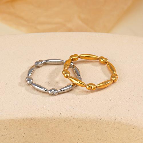 Stainless Steel Finger Ring 304 Stainless Steel Vacuum Ion Plating fashion jewelry & for woman inner diameter 17mm Sold By PC