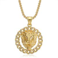 Stainless Steel Jewelry Necklace, 304 Stainless Steel, Lion, Vacuum Ion Plating, fashion jewelry & different styles for choice & for man & with rhinestone, more colors for choice, Sold By PC