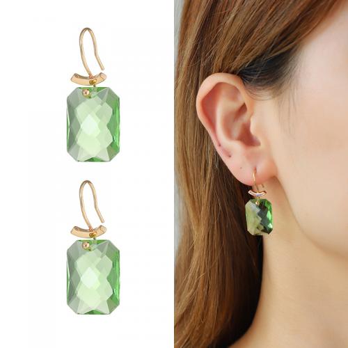 Brass Drop Earring with Crystal plated fashion jewelry nickel lead & cadmium free Sold By Pair