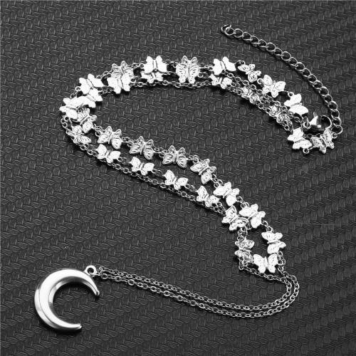 Stainless Steel Jewelry Necklace, 304 Stainless Steel, with 10cm extender chain, Double Layer & fashion jewelry & for woman, more colors for choice, nickel, lead & cadmium free, Length:Approx 35 cm, Approx 50 cm, Sold By PC