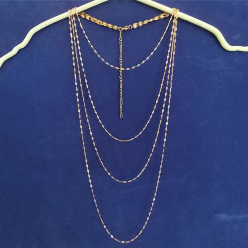Edelstahl Schmuck Halskette, 304 Edelstahl, Modeschmuck & mehrschichtig & für Frau, keine, frei von Nickel, Blei & Kadmium, verkauft von PC