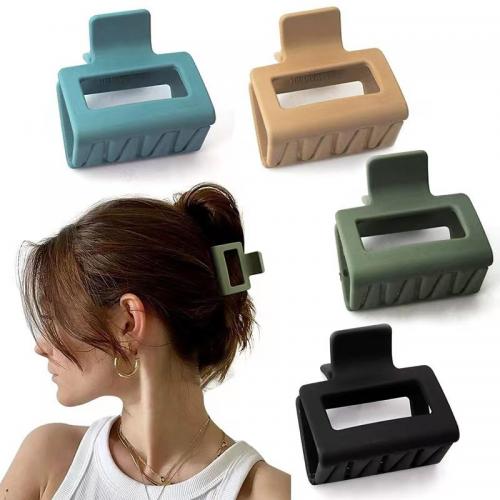 Plastic Hair Claw Clip, Geometrisk mønster, Koreansk stil & for kvinde & hule, flere farver til valg, 50mm, Solgt af PC