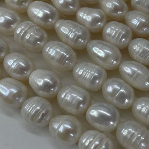 Perles nacres baroques de culture d'eau douce , perle d'eau douce cultivée, DIY, blanc, 10-11mm, Environ 30PC/brin, Vendu par brin