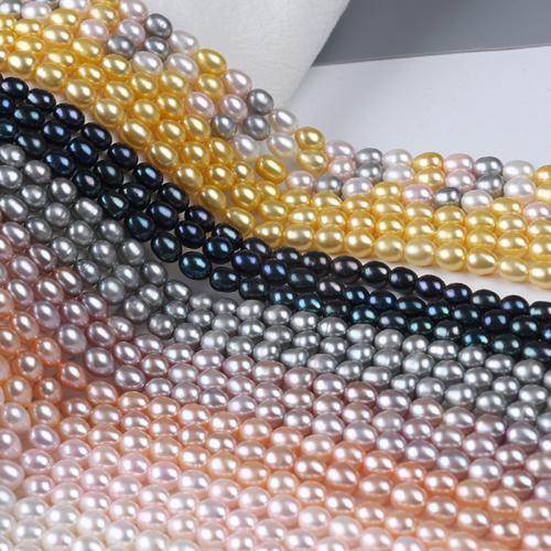 Cultured Rice Freshwater Pearl Beads, DIY, more colors for choice, 7-8mm, Sold Per Approx 36 cm Strand