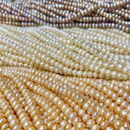 Natural Freshwater Pearl Loose Beads Flat Round DIY 8-9mm Sold Per Approx 36 cm Strand