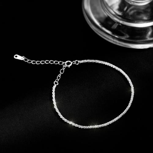 Sterling Silver Βραχιόλια, 925 ασημένιο ασήμι, κοσμήματα μόδας & για τη γυναίκα, νικέλιο, μόλυβδο και κάδμιο ελεύθεροι, Μήκος Περίπου 15-20 cm, Sold Με PC
