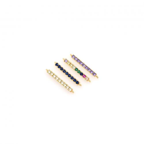 Cubic Zirconia Micro Pave Brass Connector, plated, DIY & micro pave cubic zirconia, more colors for choice, nickel, lead & cadmium free, 24x2.30x2.70mm, Sold By PC