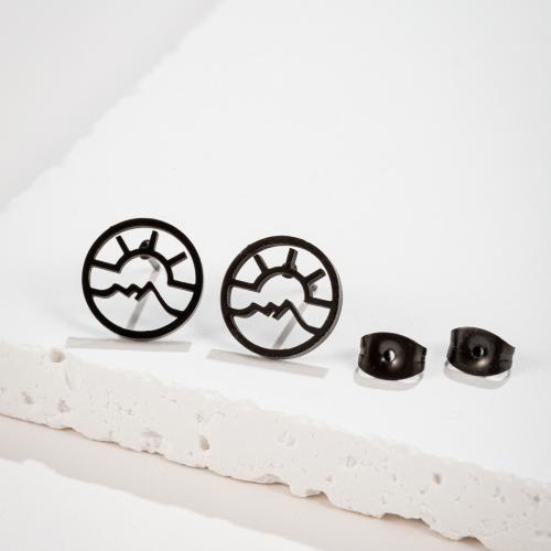 Stainless Steel Stud Earrings 304 Stainless Steel Vacuum Ion Plating fashion jewelry & for woman 12mm Sold By Pair