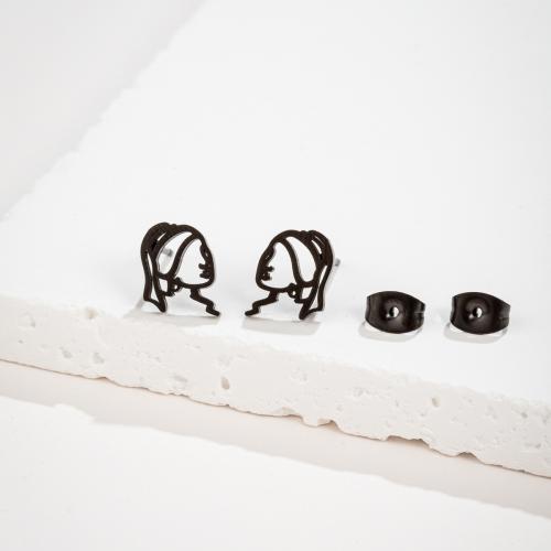 Roestvrij staal Stud Earrings, 304 roestvrij staal, mode sieraden & voor vrouw, meer kleuren voor de keuze, 12x8mm, Verkocht door pair