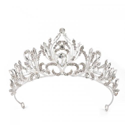 Bridal Tiaras, Tibetan Style, silver color plated, fashion jewelry & for woman & with rhinestone, silver color, nickel, lead & cadmium free, Inner Diameter:Approx 135mm, Sold By PC