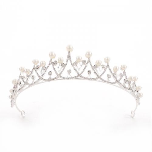 Bridal Tiaras Zinc Alloy silver color plated fashion jewelry & for woman & with rhinestone silver color nickel lead & cadmium free Sold By PC